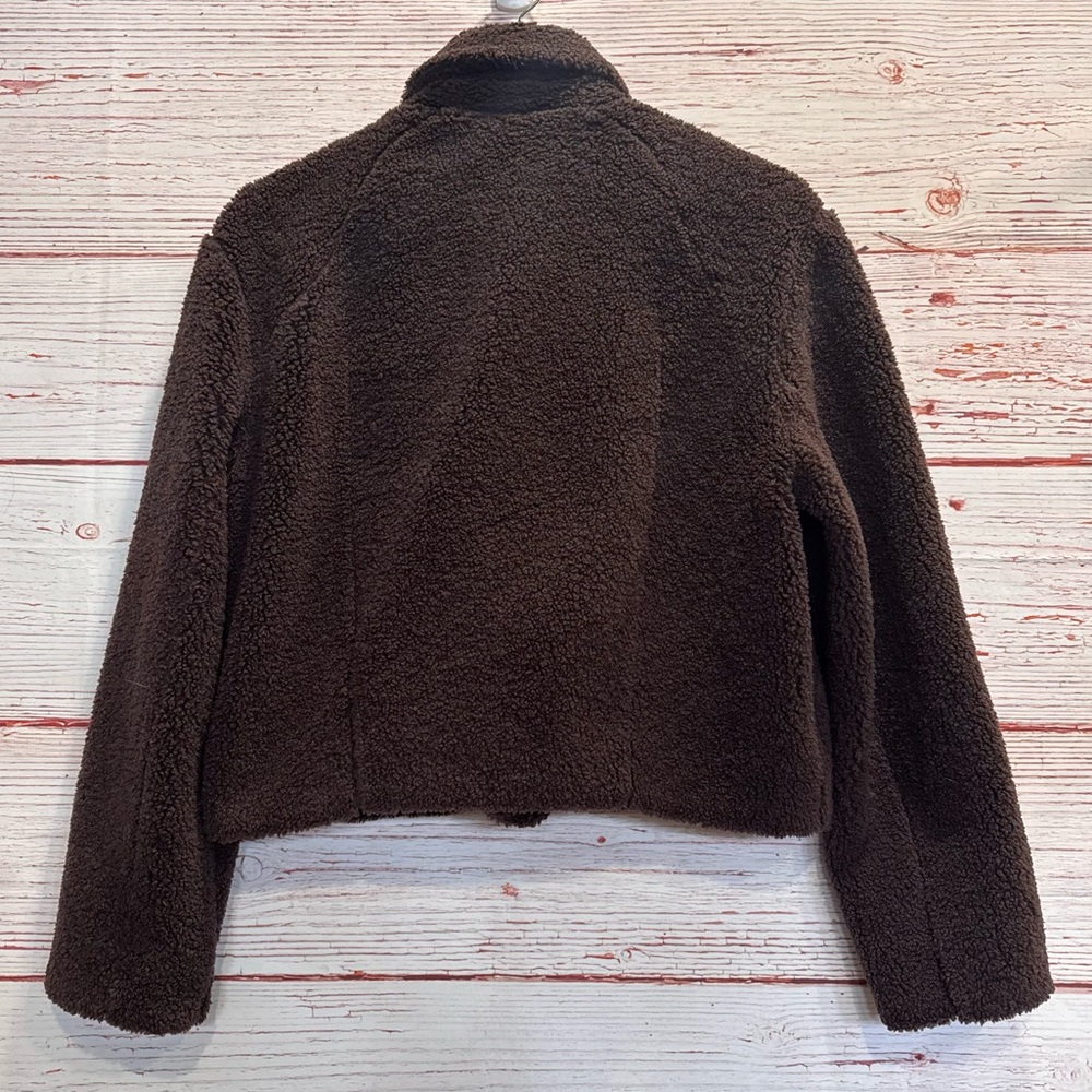 Lululemon Textured Fleece Collared Jacket in Espresso Sz 2 - Picture 13 of 16